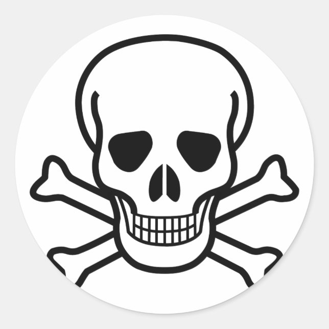 Sticker Rond Crâne et os croisés (Devant)