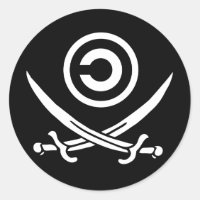 Crâne et os croisés Anti-Copyright Copyleft Drapea