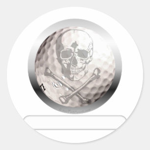 Sticker Rond Crâne et os croisés de boule de golf
