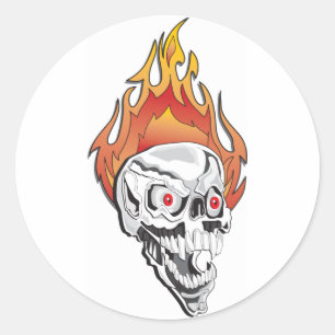Sticker Rond Crâne flamboyant