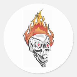Sticker Rond Crâne flamboyant