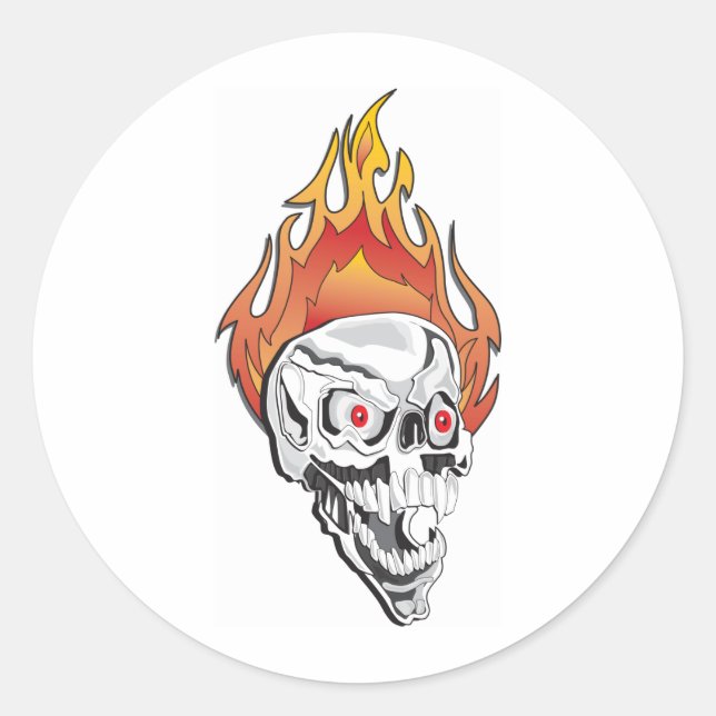 Sticker Rond Crâne flamboyant (Devant)
