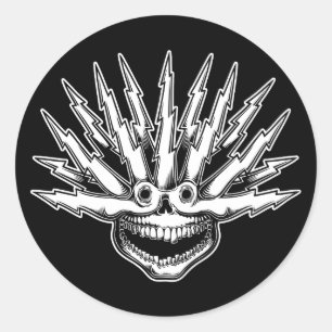 Sticker Rond Crâne frit II