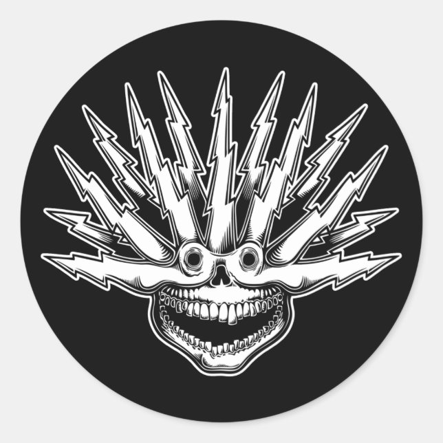 Sticker Rond Crâne frit II (Devant)