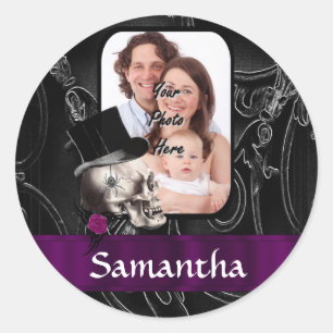 Sticker Rond Crâne gothique de tatouage