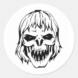 Sticker Rond Crâne humain