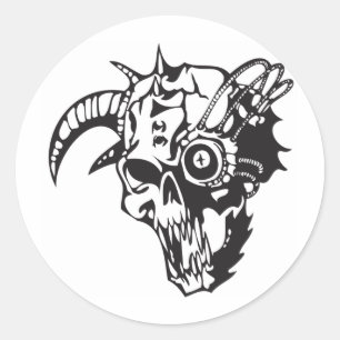 Sticker Rond Crâne humain 161