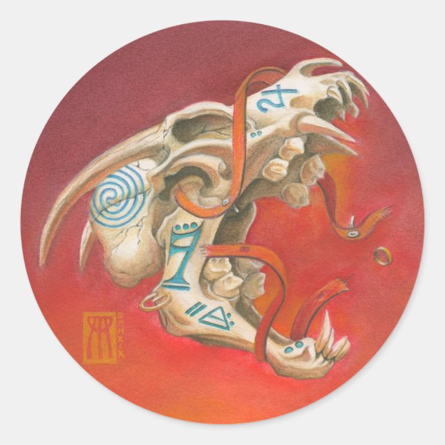 Sticker Rond Crâne hurlant (Devant)