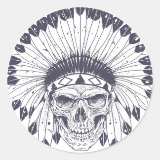 Sticker Rond Crâne indien