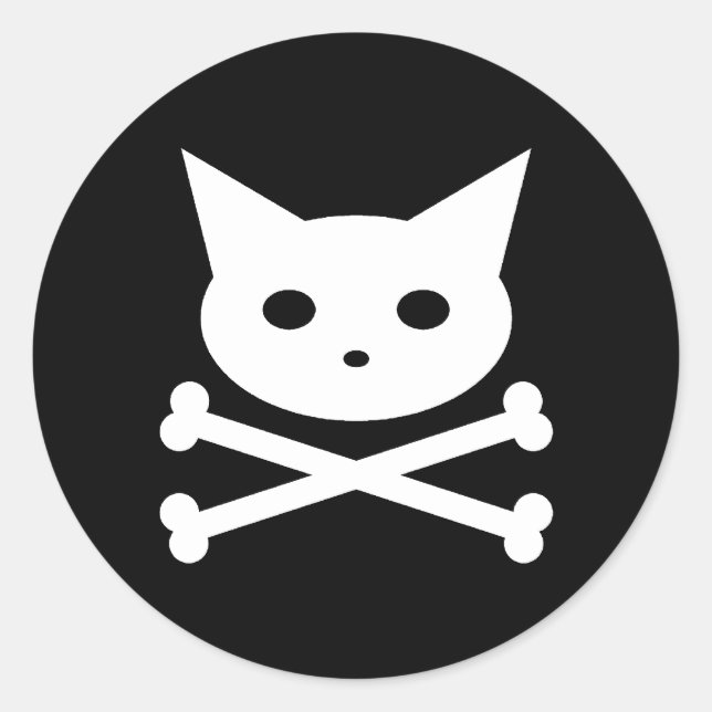Sticker Rond Crâne Kitty (Devant)