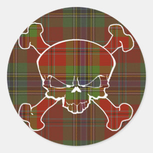 Sticker Rond Crâne MacLean Tartan Pas de bannière