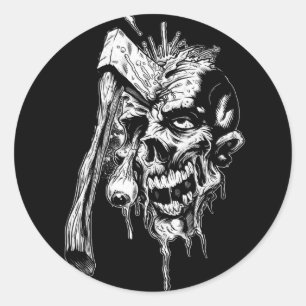 Sticker Rond Crâne martelé