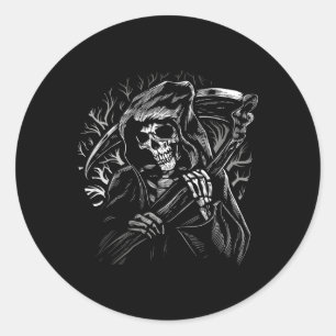 Sticker Rond crâne mortel mortel escroquerie gothique mort horr