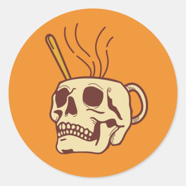 Sticker Rond Crâne moto (Devant)