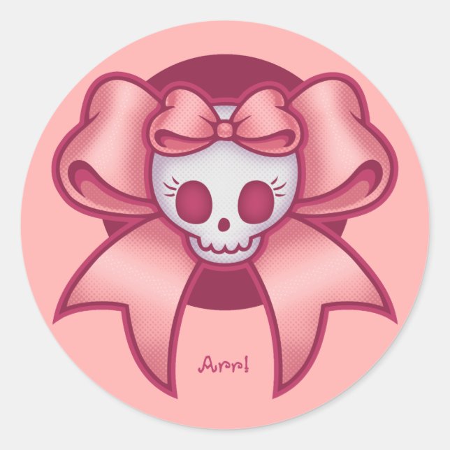 Sticker Rond Crâne 'n lignes (Devant)