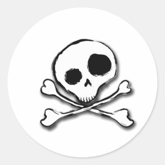 Sticker Rond Crâne N os Plain