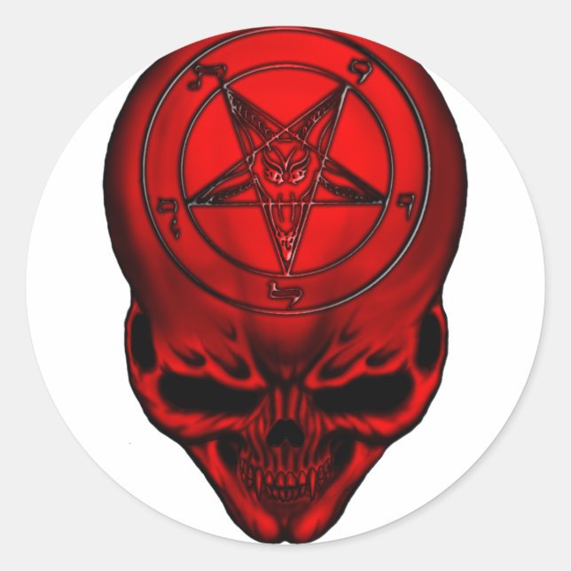 Sticker Rond crâne penta (Devant)