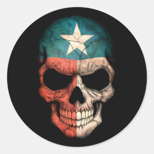 Sticker Rond Crâne personnalisable de drapeau du Texas