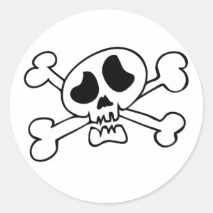 Sticker Rond Crâne principal de bande dessinée