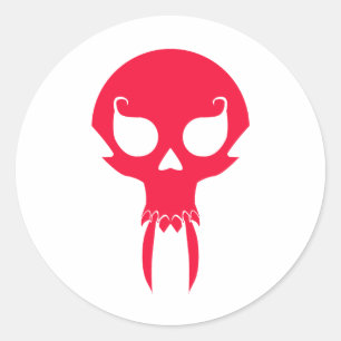 STICKER ROND CRÂNE ROUGE DE VAMPIRE