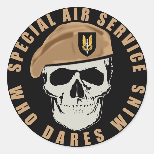 Sticker Rond Crâne SAS (Devant)