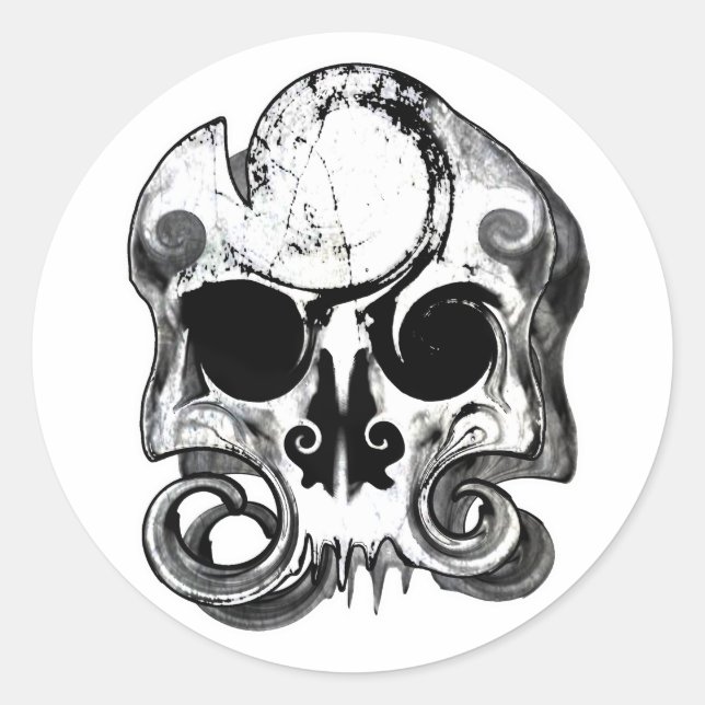 Sticker Rond Crâne tourbillonnant (Devant)