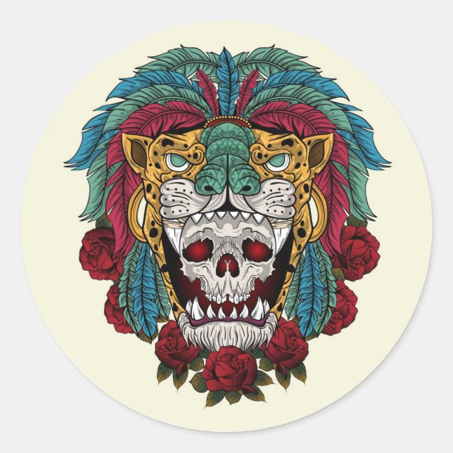Sticker Rond Crâne tribal (Devant)