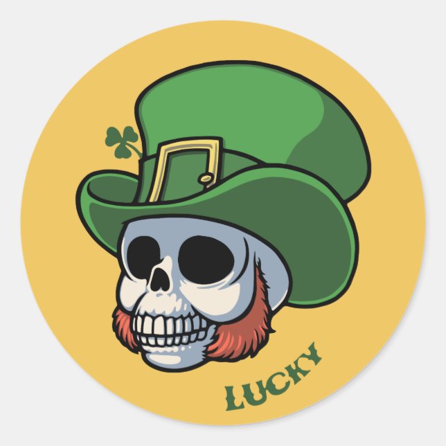Sticker Rond Crâne Wee Leprechaun (Devant)