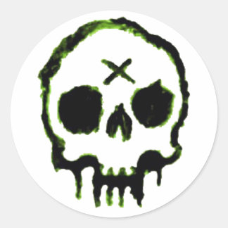 Sticker Rond Crâne Zombie