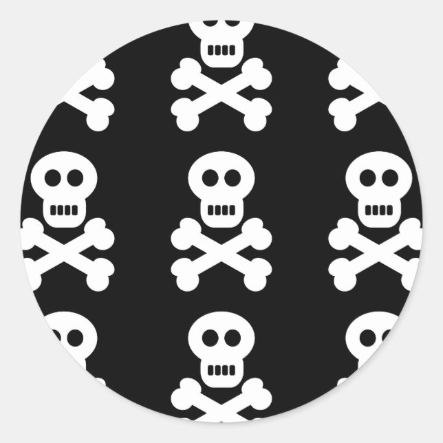 Sticker Rond Crânes blancs (Devant)