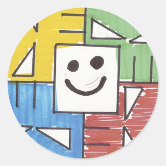 Sticker Rond Crânes carrés