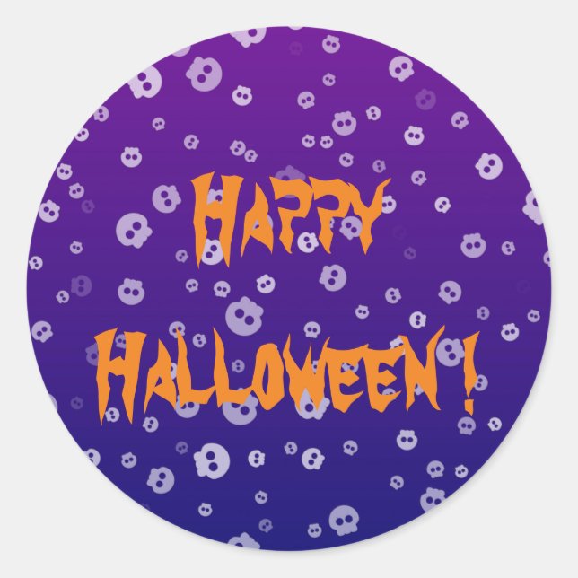 Sticker Rond Crânes d'Halloween (Devant)