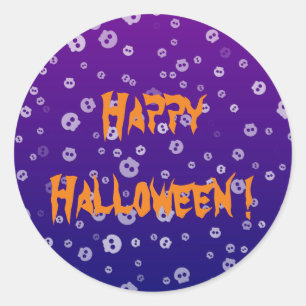 Sticker Rond Crânes d'Halloween