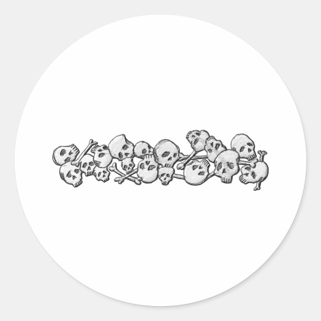Sticker Rond Crânes et os croisés (Devant)