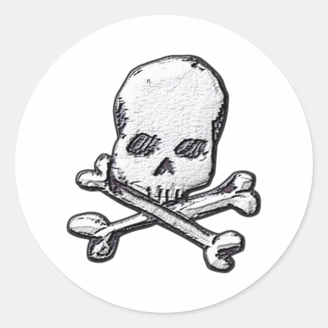 Sticker Rond Crânes et os croisés (Devant)