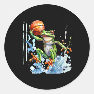 Sticker Rond Crapaud de croquis Dessin aquarelle Grenouille Jou