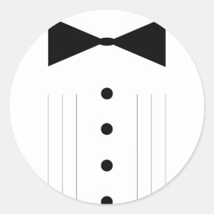 Sticker Rond cravate noire tuxedo ligne de fond