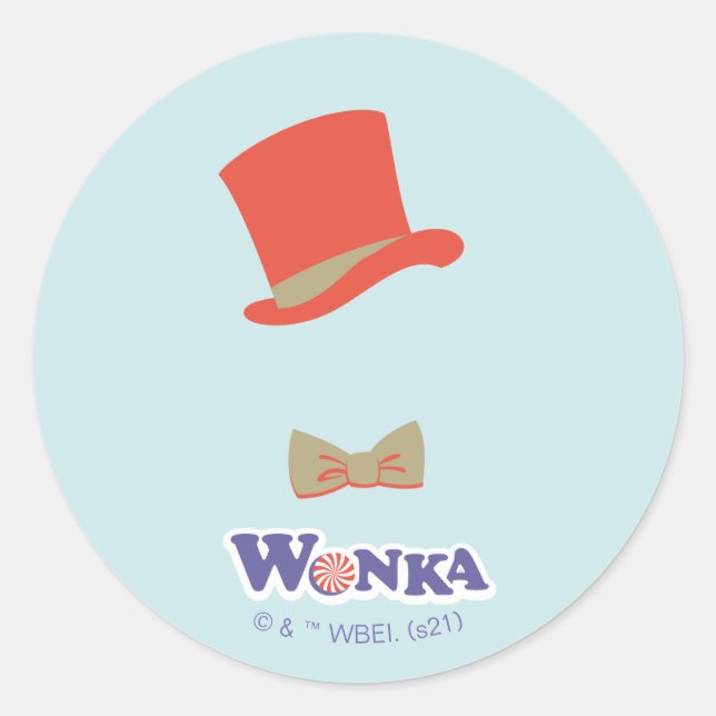 Sticker Rond Cravate Wonka Top Hat & Bow (Devant)