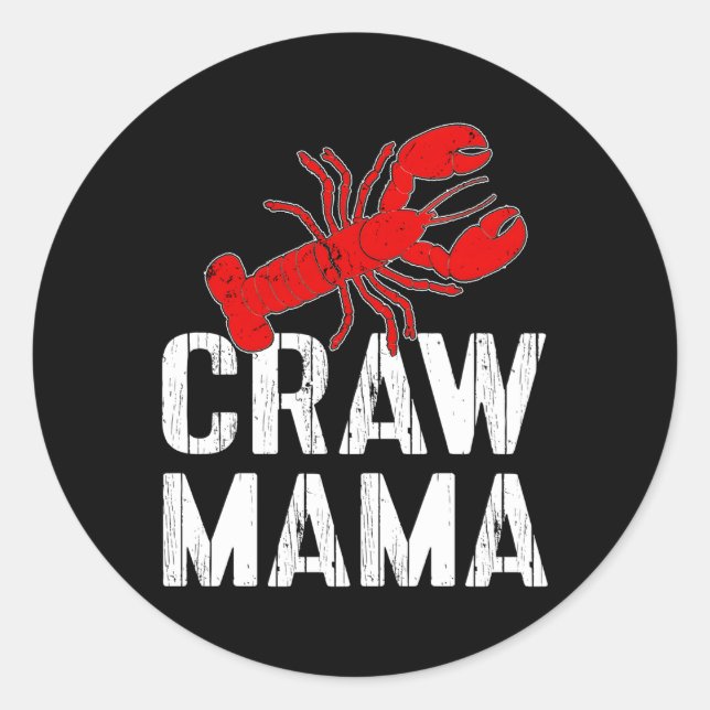 Sticker Rond Crawfish Boil Loil Cracfish Craw Mama Crawfish (Devant)