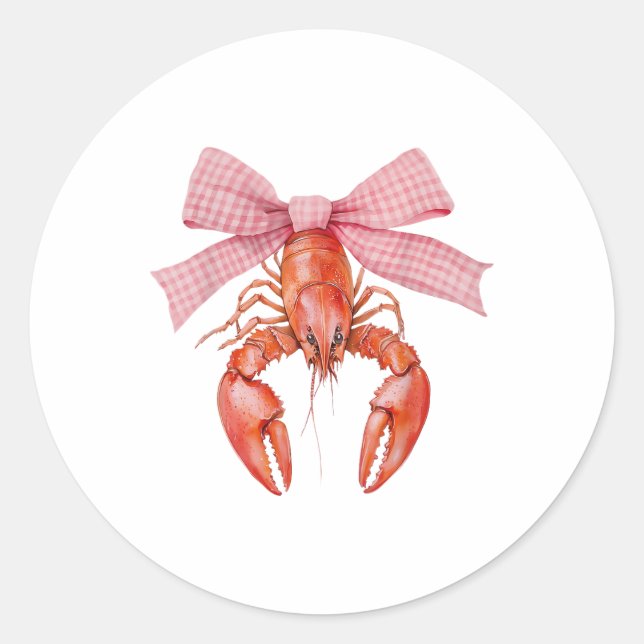 Sticker Rond Crawfish Coquette Crawfish Bow Crawfish Boil Lobst (Devant)
