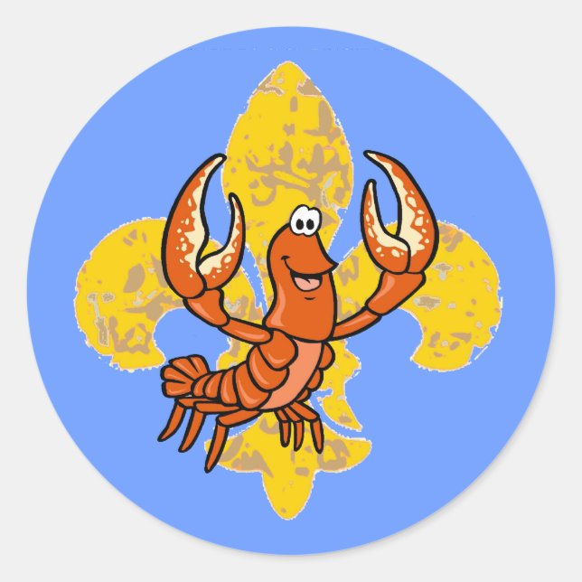 Sticker Rond Crawfish Fleur De Lis (Devant)