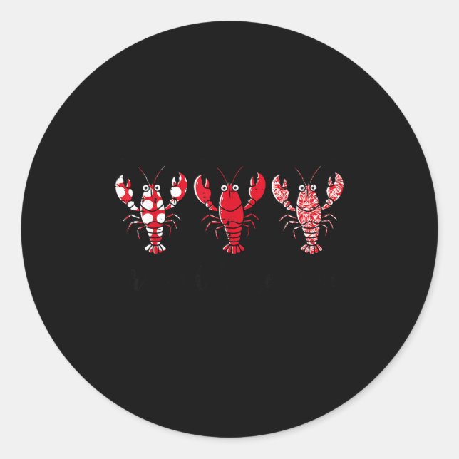 Sticker Rond Crawfish Season Crayfish Patterns Cajun Boil Men W (Devant)