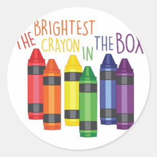 Sticker Rond Crayon le plus brillant