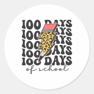 Sticker Rond Crayon Léopard super 100 Jours D'Enseignant K