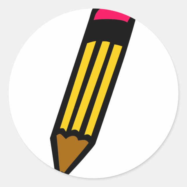 Sticker Rond crayon scolaire (Devant)