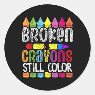 Sticker Rond Crayons cassés Couleur encore Santé mentale S Sens