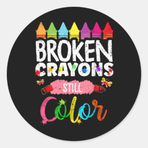 Sticker Rond Crayons cassés Couleur encore Santé mentale S Sens