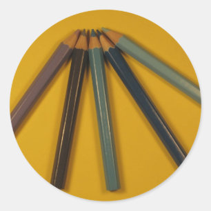 Sticker Rond Crayons colorés