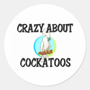 Sticker Rond Crazy à propos de Cockatoos