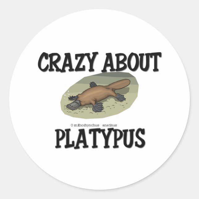 Sticker Rond Crazy à propos de Platypus (Devant)